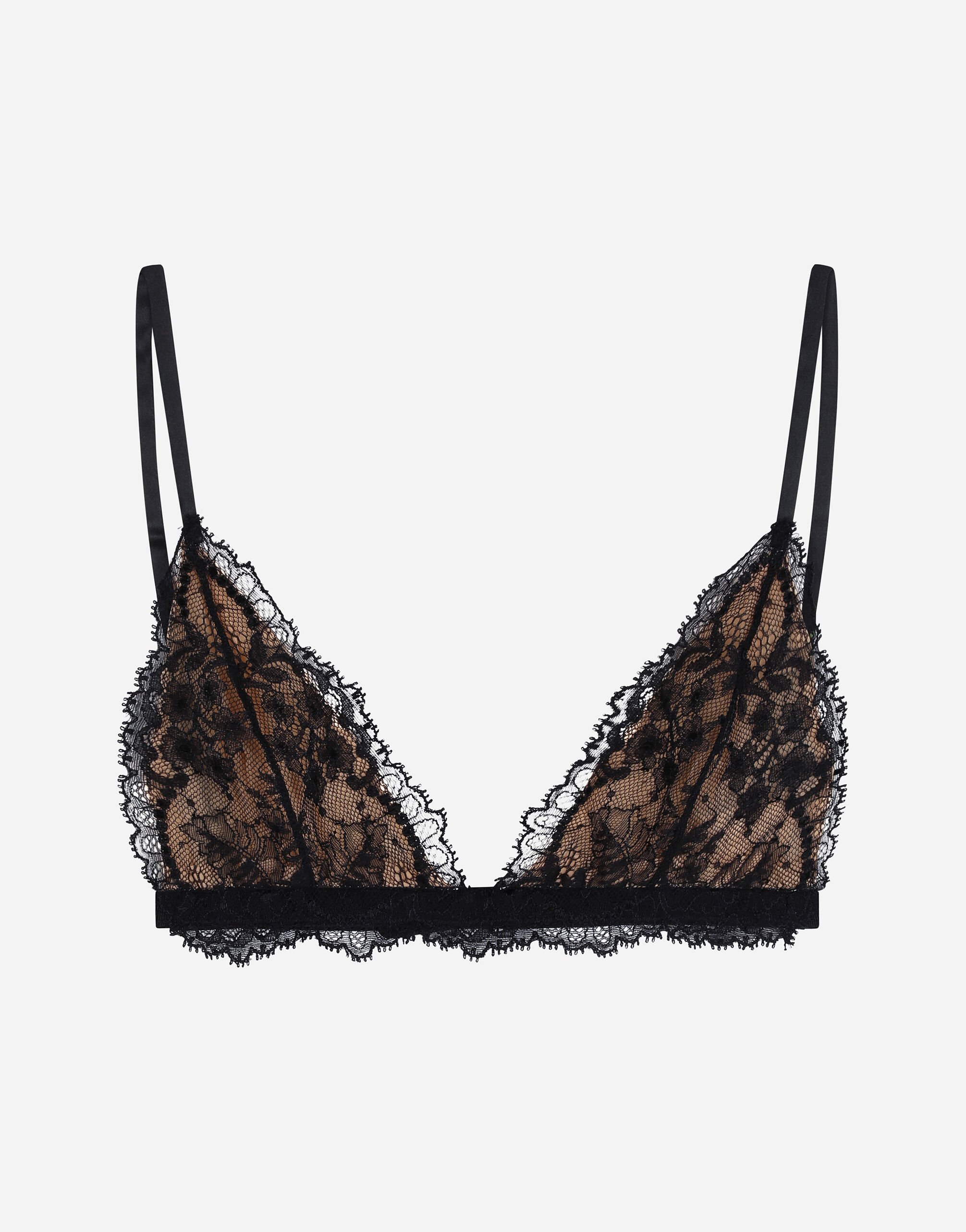 Dolce & Gabbana Soutien-gorge triangle en dentelle de Chantilly Noir BB7475AF984