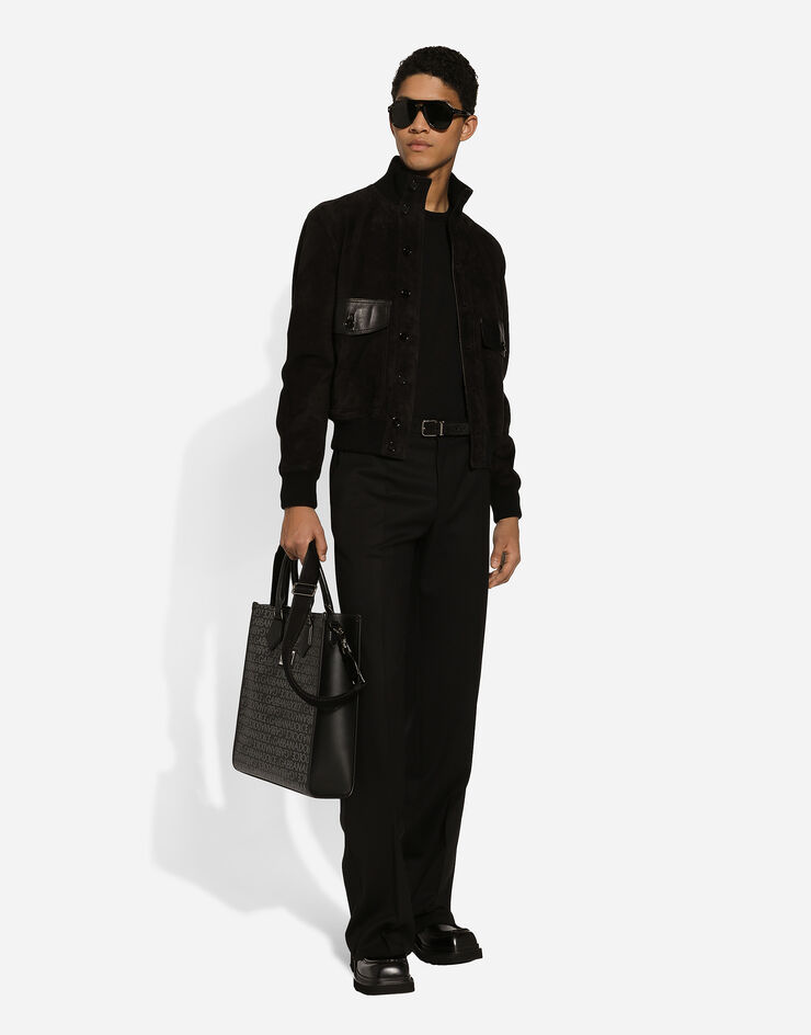 Dolce & Gabbana Cazadora de cuello alto de ante Negro G9AWZLHULU2