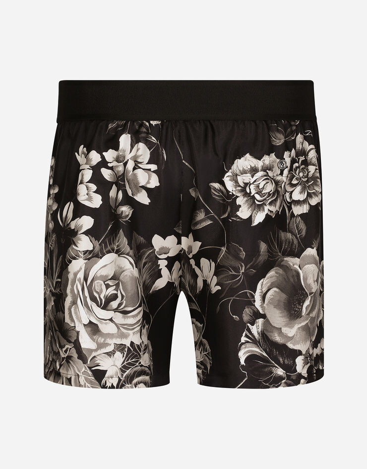 Dolce & Gabbana Shorts aus Seide Blumenprint Drucken M4F05TIS1VS