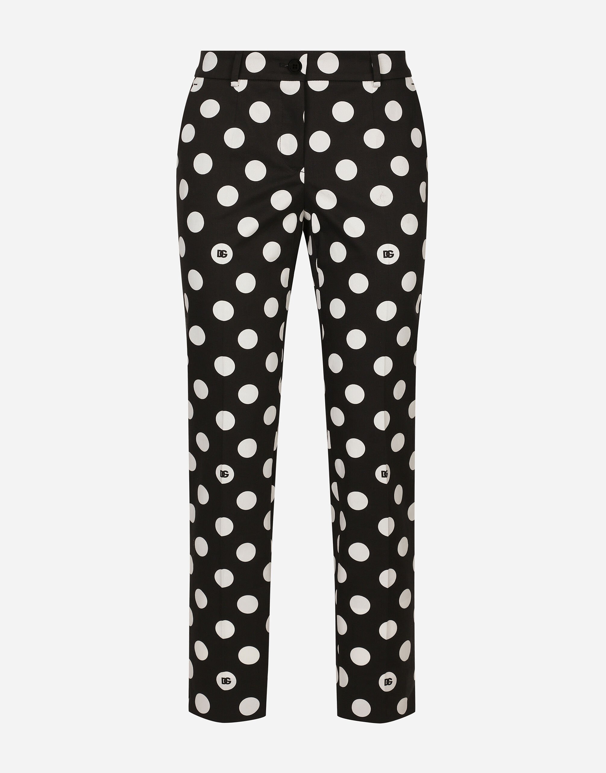 Black and white polka dot capris online