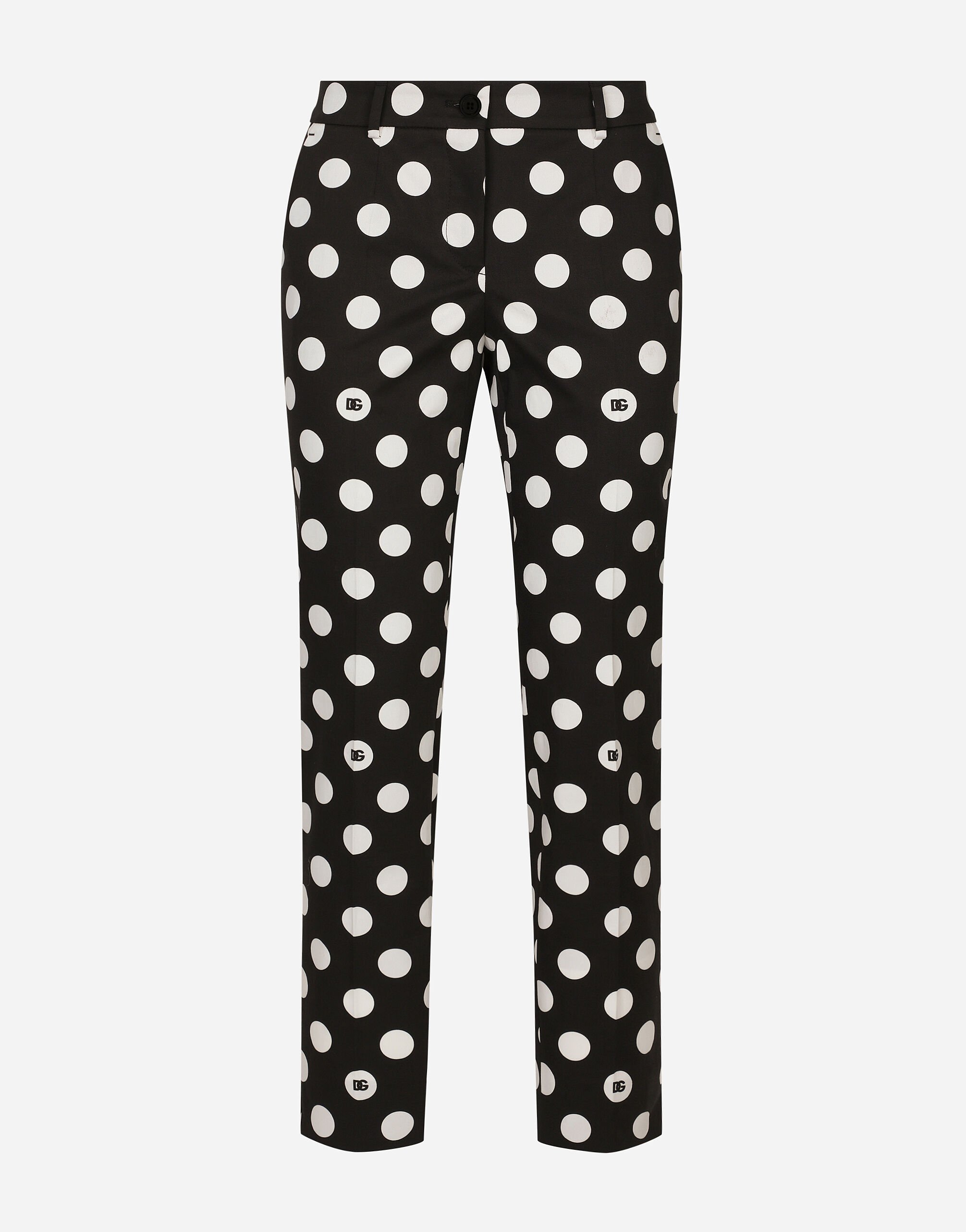 Dolce & Gabbana Pantalon en coton avec imprimé à pois Imprimé F7AA7TFSFNM