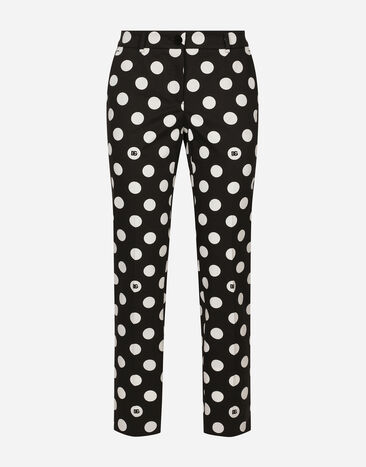 Dolce & Gabbana Pantalón de algodón con estampado de lunares Imprima FTC63THI1BE