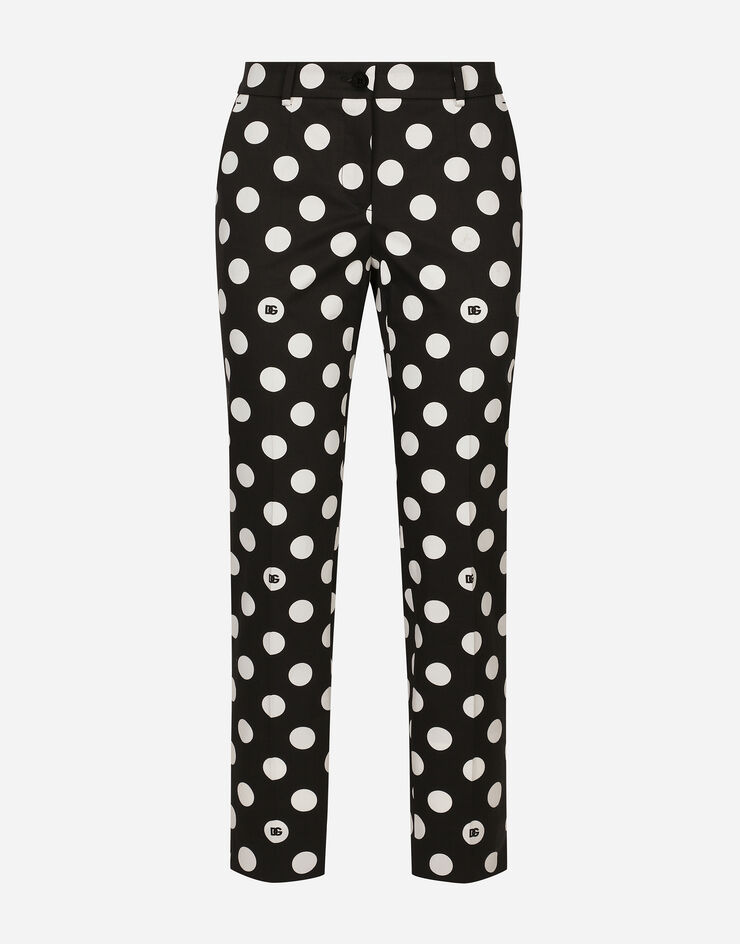 Dolce & Gabbana Pantaloni in cotone stampa pois Stampa FTC5VTFSFNQ