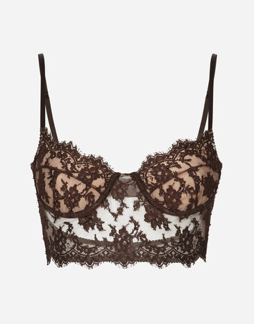 Dolce & Gabbana Dessous-Top aus Spitze Braun O7C24TONL17