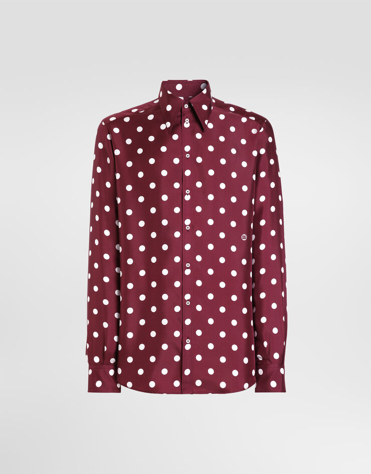 Dolce & Gabbana Polka dot-print silk twill Gold shirt Dolce & Gabbana Polka dot-print silk twill Gold shirt Multicolor G5NP9TIS1YO