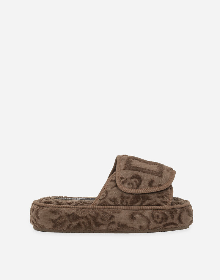 Dolce & Gabbana Terry Cotton Plateau Slippers Multicolor TCF011TCAGM