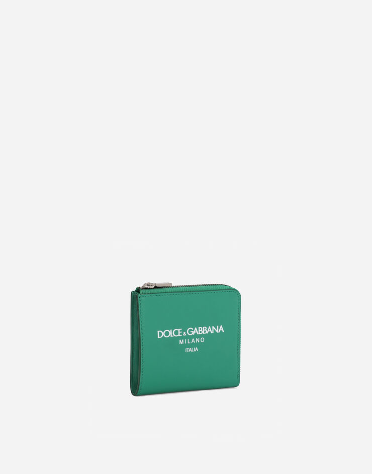 Dolce & Gabbana Calfskin card holder with logo Green BP3273AN244