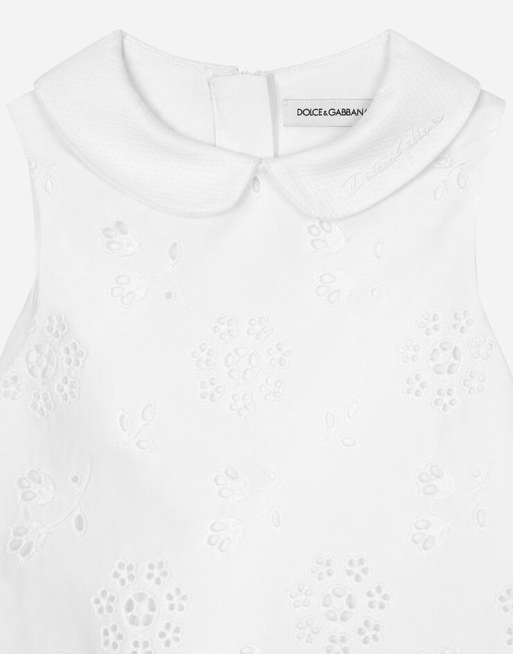 Dolce & Gabbana Abito in popeline e pizzo sangallo Bianco L23DY1FL5D2