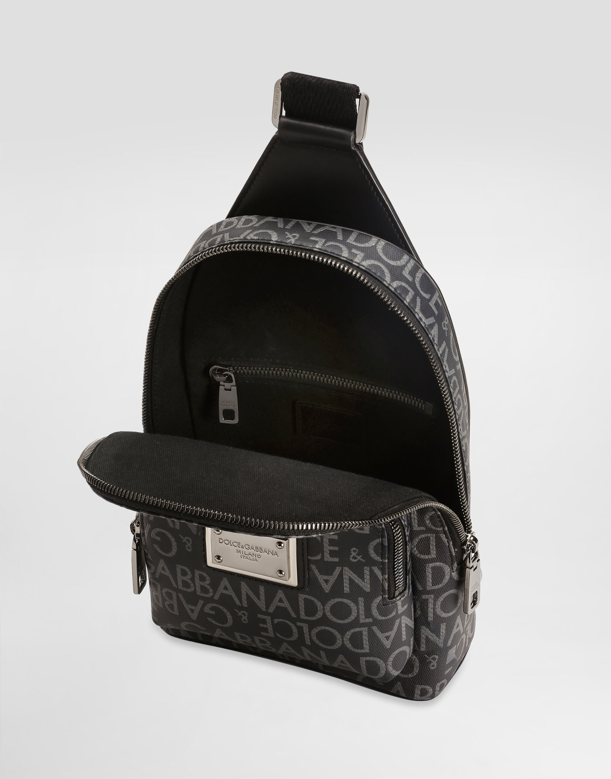 DOLCE&GABBANAカゴバック Coated jacquard crossbody backpack in Print for Men