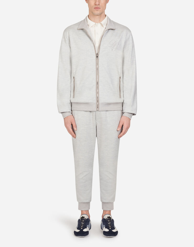 Dolce & Gabbana Cotton and silk jogging pants with embroidery 그레이 GW3GAZHU7EP
