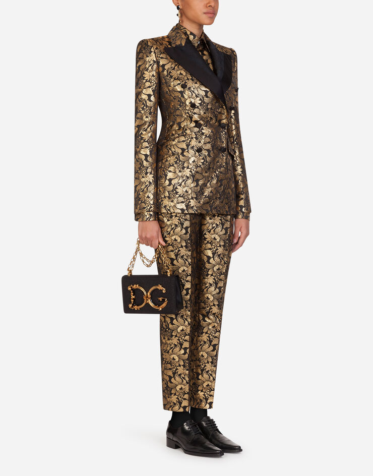 Dolce & Gabbana DOUBLE-BREASTED LAMÉ JACQUARD JACKET ORO F29DITHJMG8