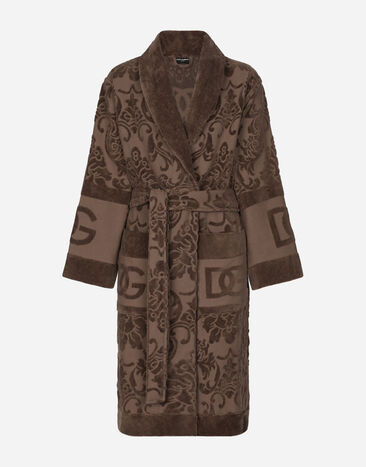 Dolce & Gabbana Bathrobe in Terry Cotton Jacquard Multicolor TCF015TCAHC