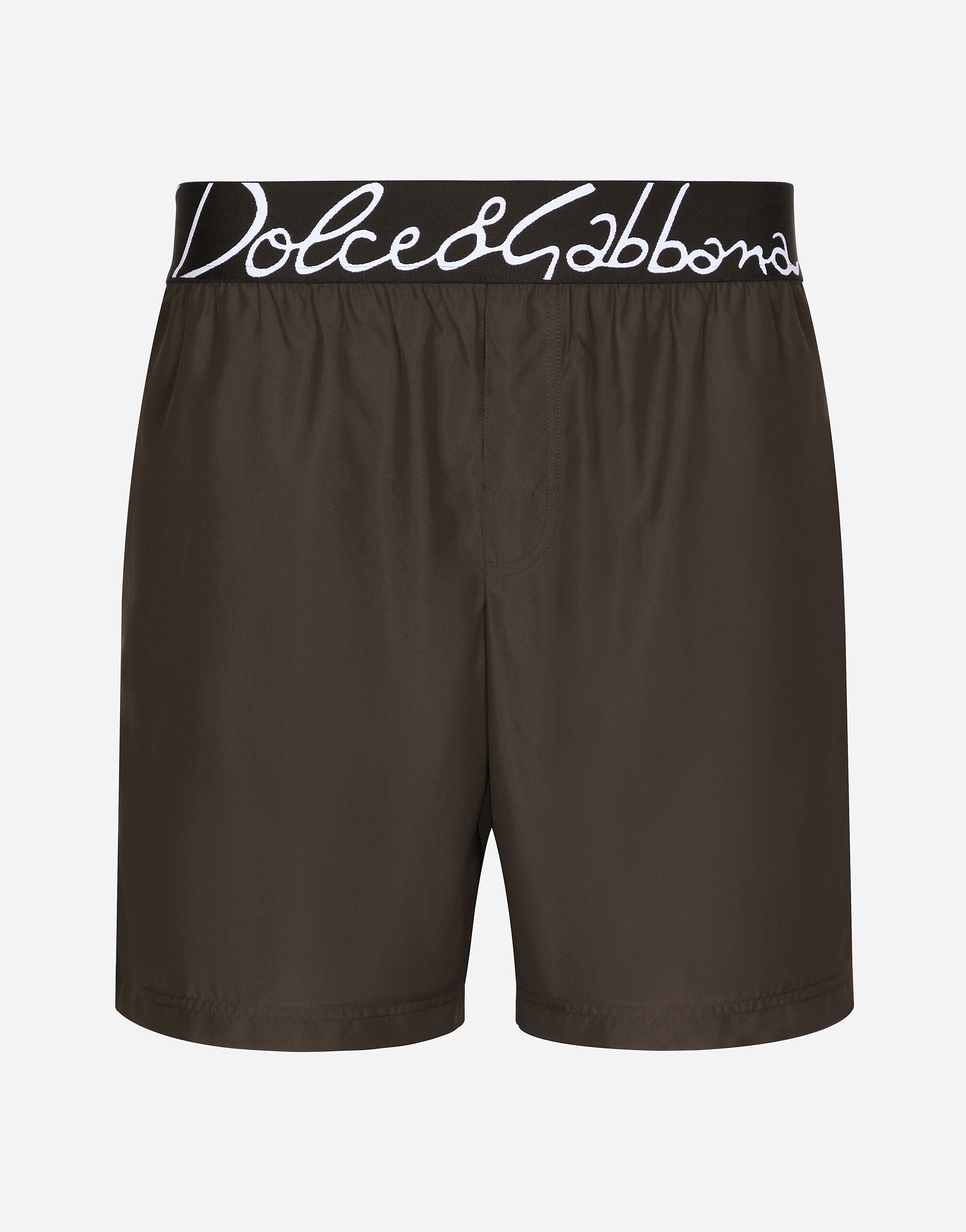 ブラウンのメンズ Mid-length swim trunks with Dolce&Gabbana