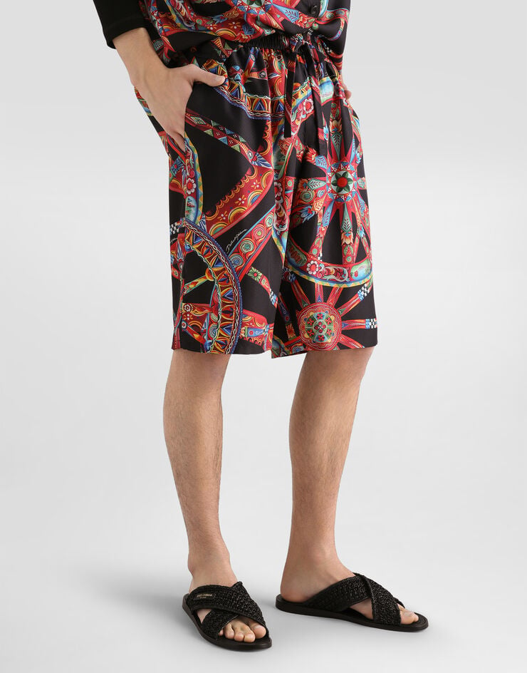 Dolce & Gabbana Carretto-print silk jacquard vanity bermuda Multicolor GV37ATIS132