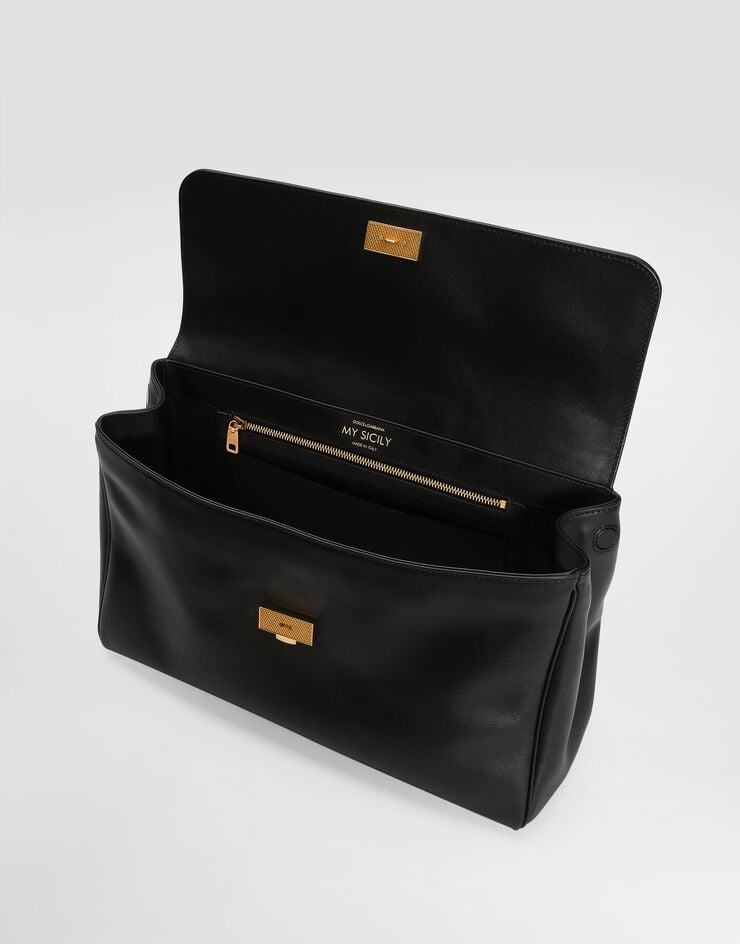 Dolce & Gabbana My Sicily handbag in plongé calfskin Black BB7814B7321