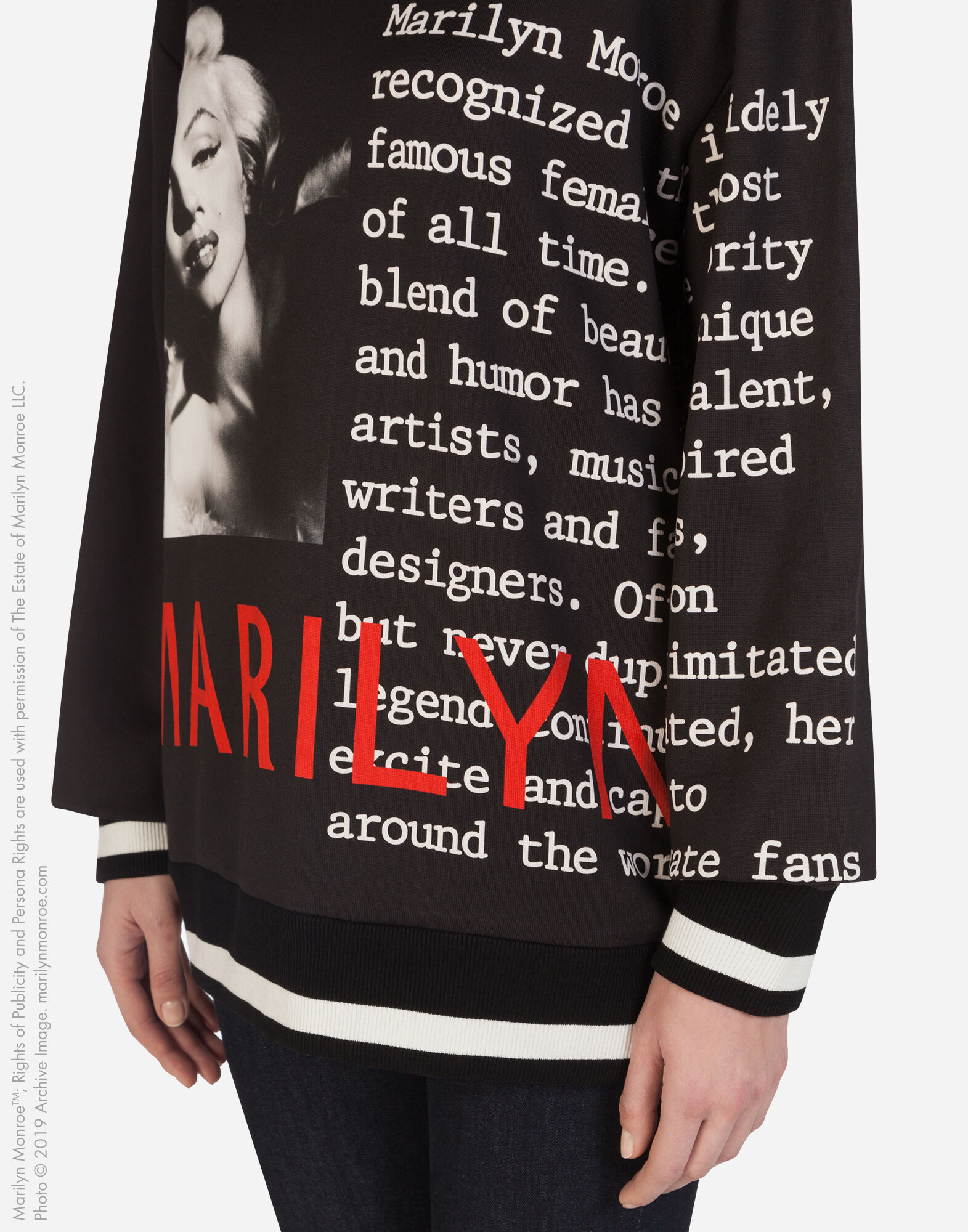 Jersey sweatshirt with marilyn monroe print
