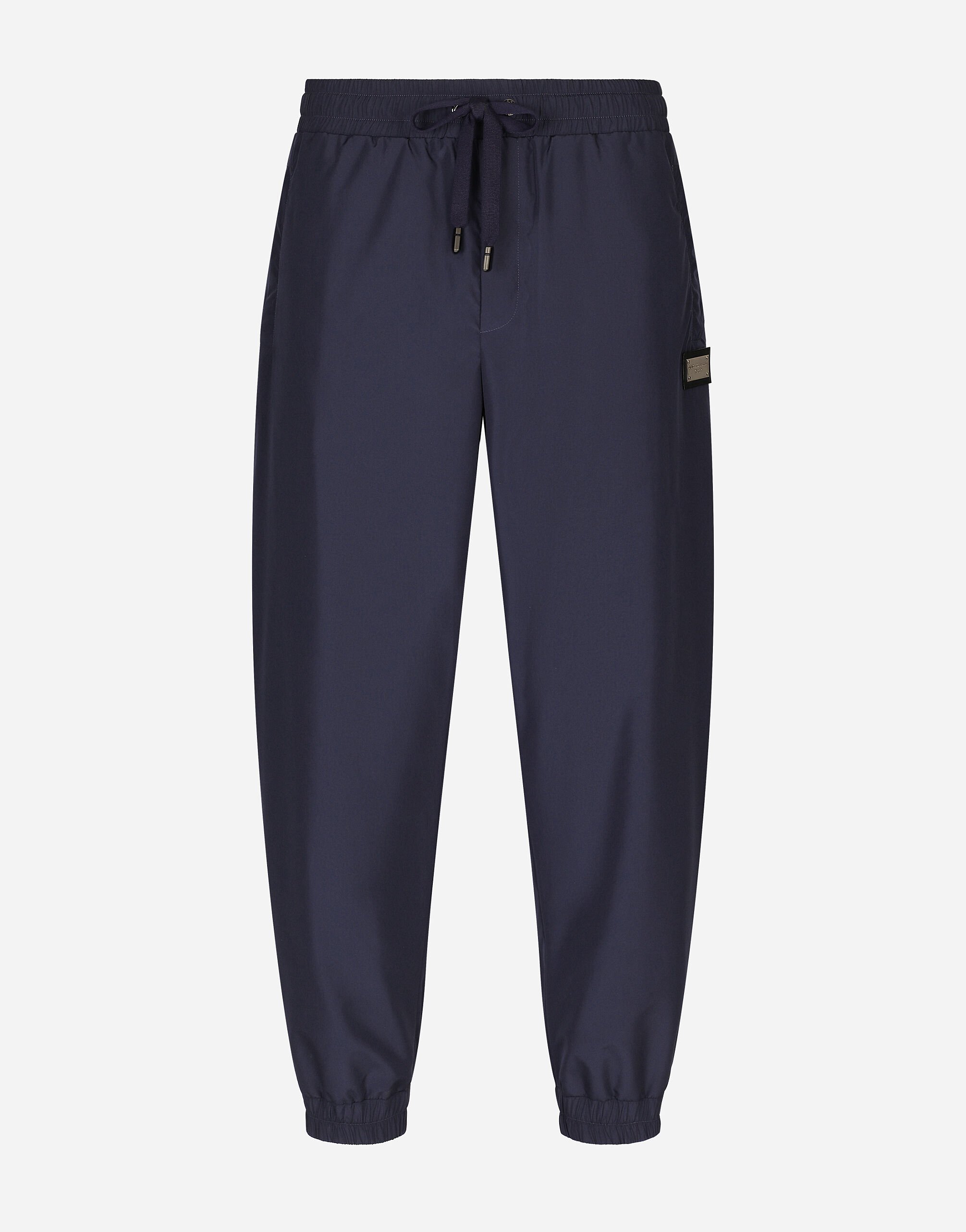 Dolce & Gabbana Nylon jogging pants with branded tag Grey BM7329AG218