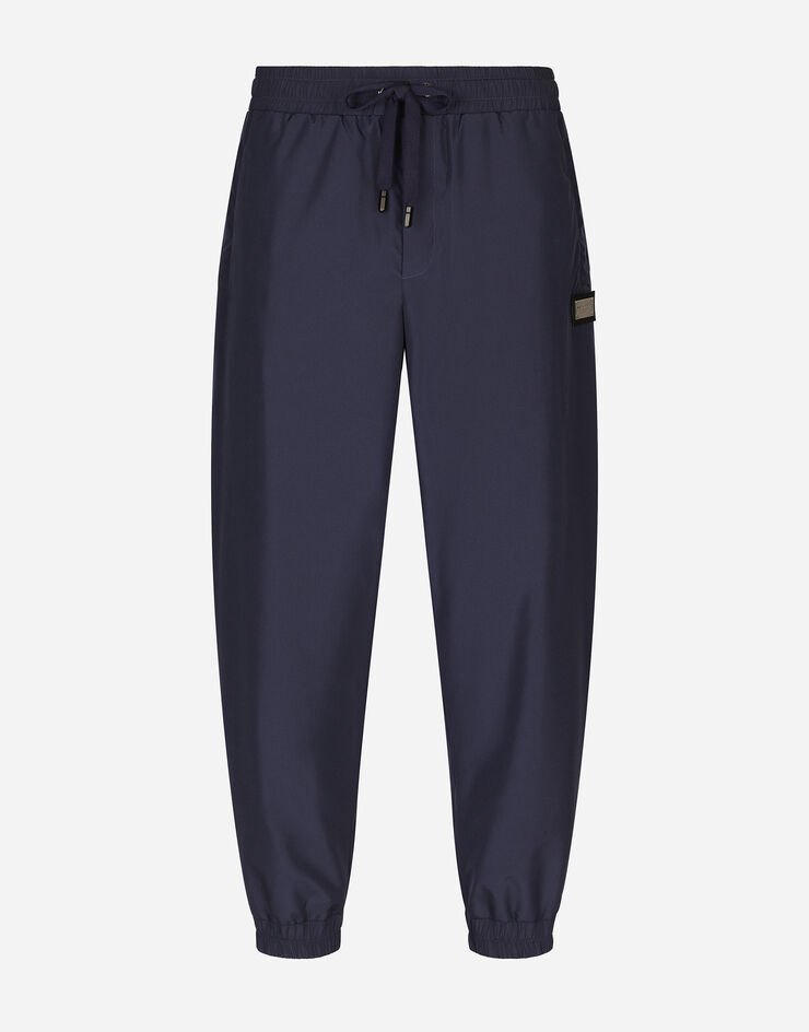 Dolce&Gabbana Nylon jogging pants with branded tag Blue GVS5ATFUSFW