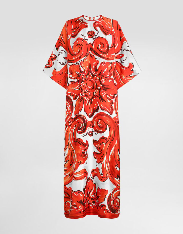 Dolce & Gabbana Long tunic dress in majolica-print twill Dolce & Gabbana Long tunic dress in majolica-print twill Multicolor F615FTGDDRE