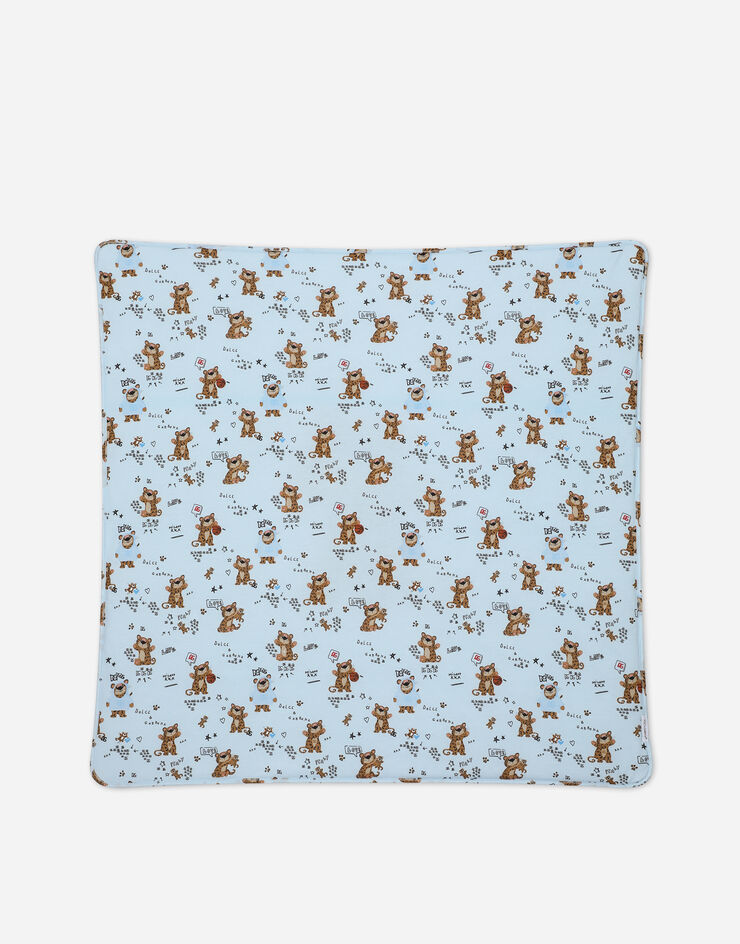Dolce & Gabbana Baby leopard-print jersey blanket Azure LNJA88G7G0H