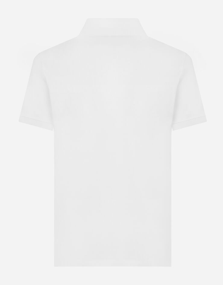 Dolce & Gabbana Cotton piqué polo-shirt with branded tag 화이트 G8PL4TG7F2H
