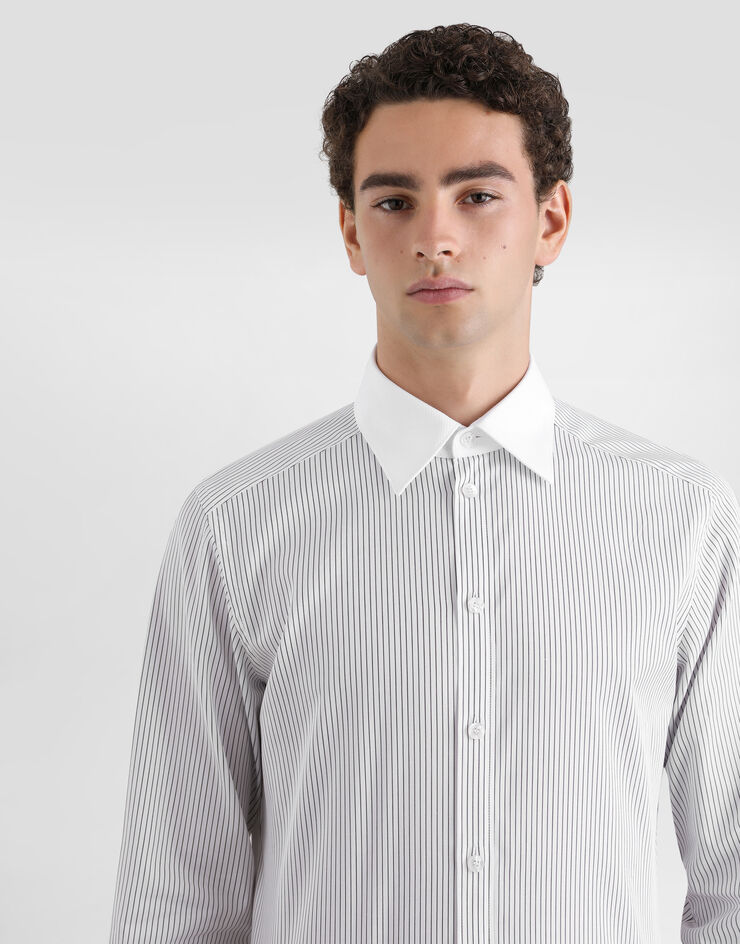 Dolce & Gabbana Striped poplin martini shirt Multicolor G5NL8ZFR51C