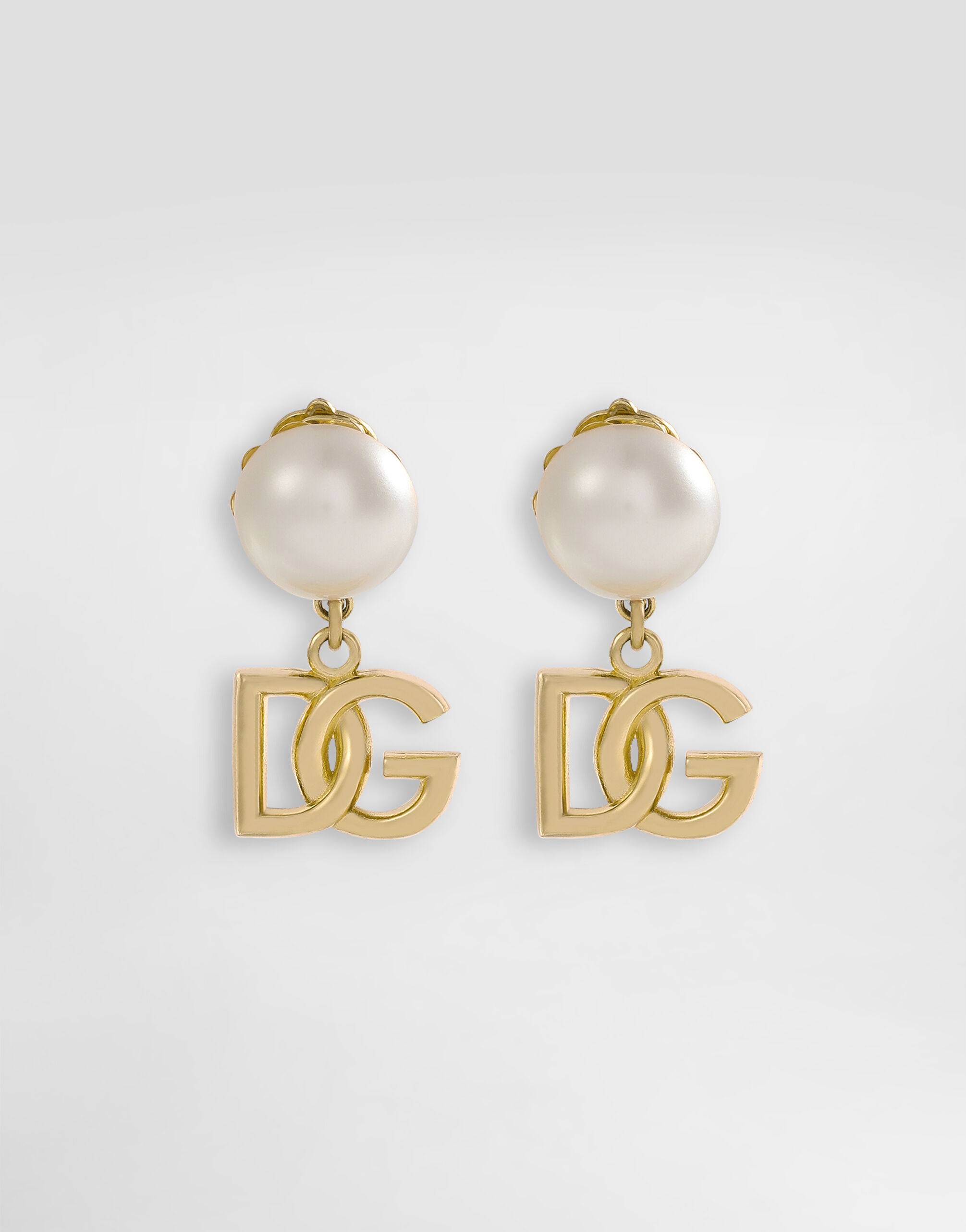 Earrings with DG logo and pearl in Gold for Women