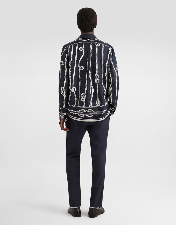 Dolce & Gabbana Marina-print silk twill martini shirt Multicolor G5ML1THI143