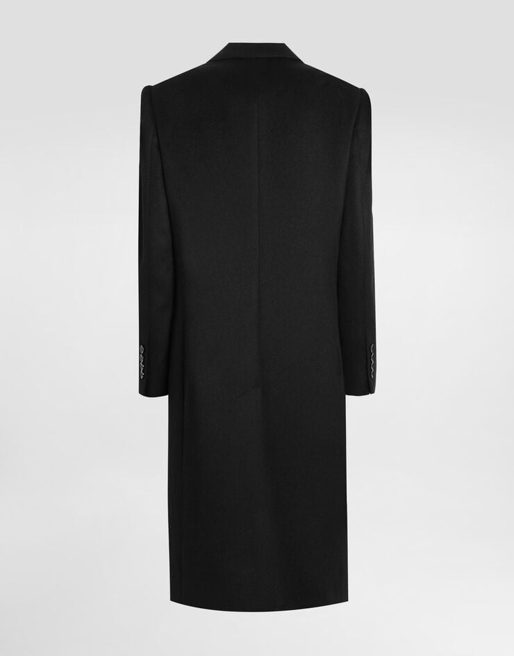 Dolce & Gabbana Abrigo de botonadura sencilla de paño de doble capa Negro F0W3ATGDDC1