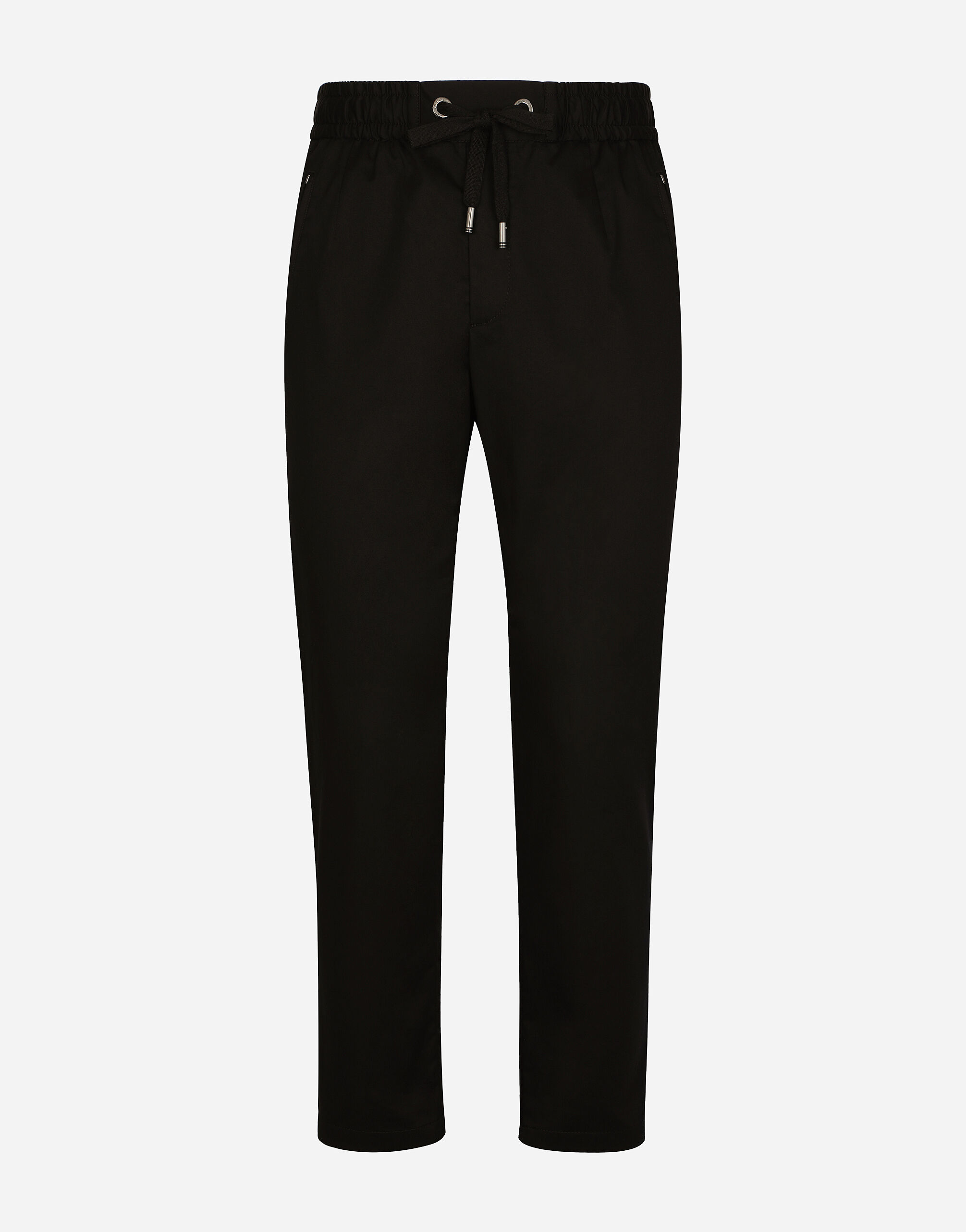 Stretch cotton jogging pants with tag in Black for Men Dolce Gabbana US