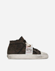 Dolce&Gabbana Patchwork denim vintage mid-top sneakers Brown CS2211AO482