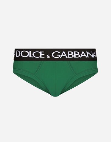 Dolce & Gabbana سروال داخلي بخصر متوسط من قطن جيرسي مرن في اتجاهين مطبعة G031TTHI1SV