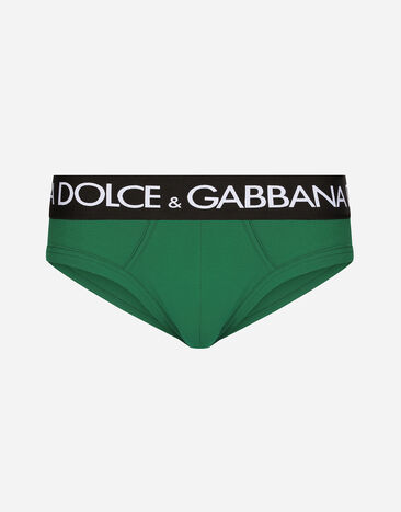 Dolce & Gabbana Slip medio en punto de algodón bielástico Imprima G031TTHI1SV