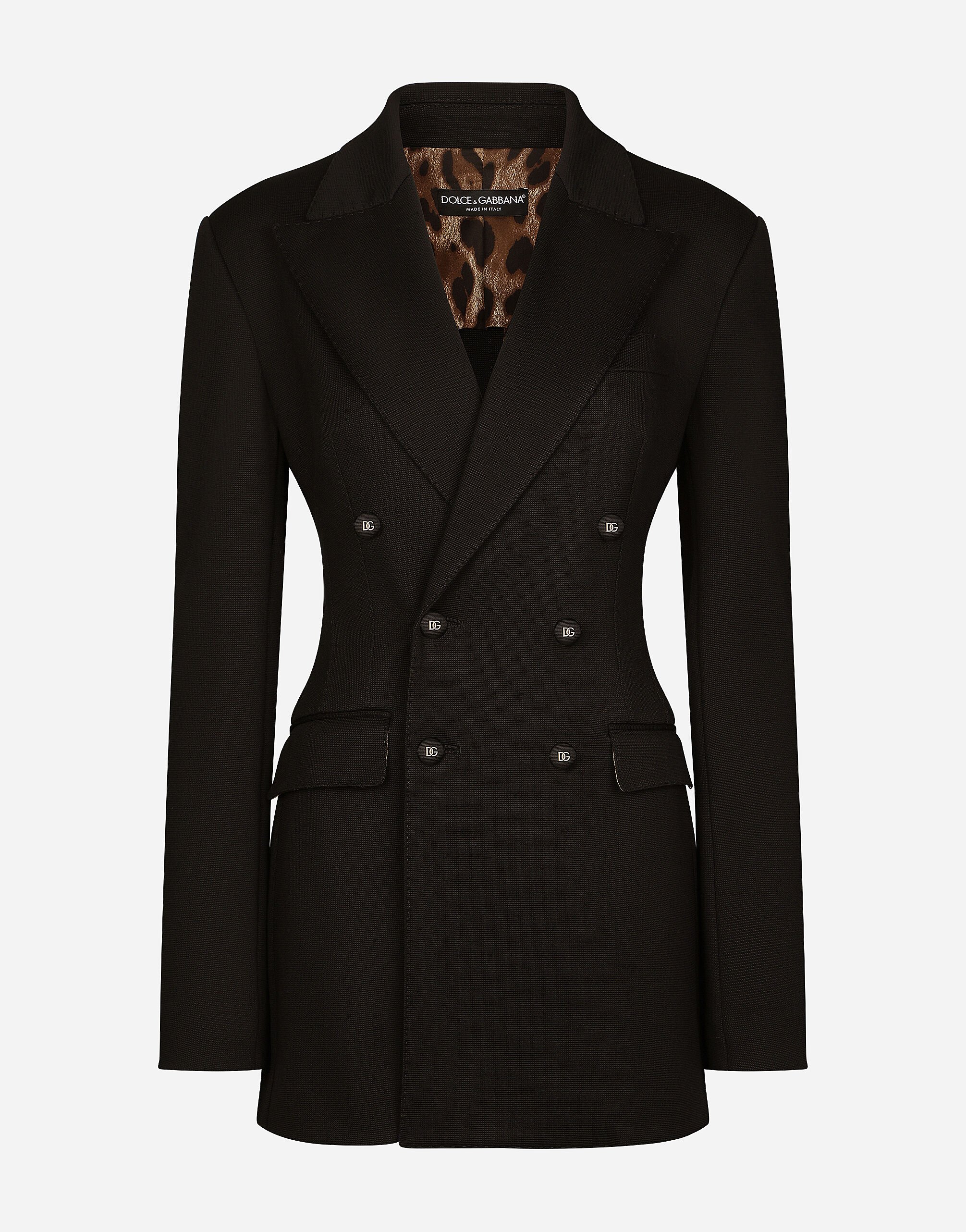 Dolce & Gabbana Double-breasted Milano rib jacket Black BB6003A1001