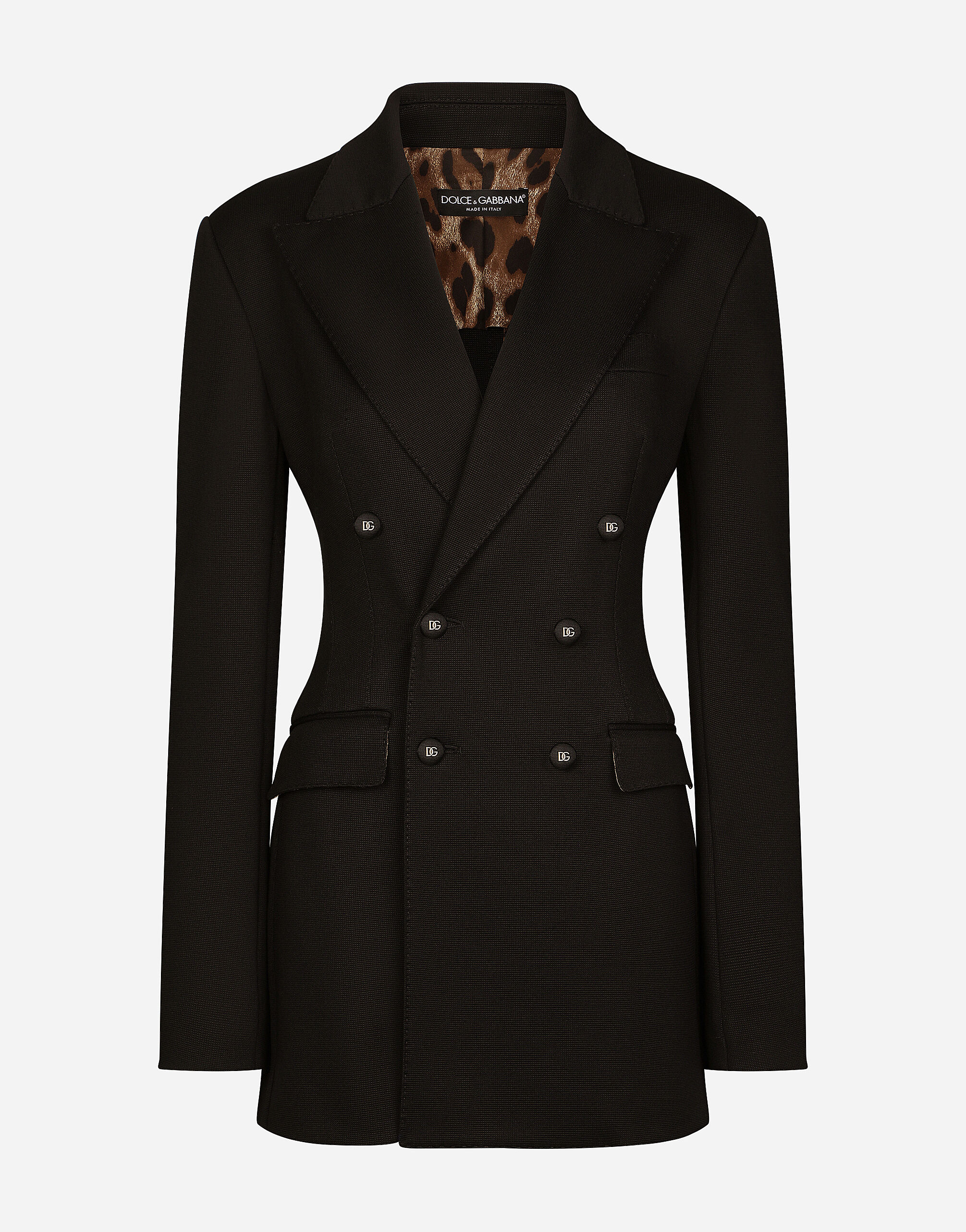 Dolce & Gabbana Veste croisée en maille Milano Noir BB6003A1001