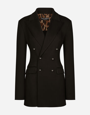 Dolce & Gabbana Double-breasted Milano rib jacket Black BB6003B1001