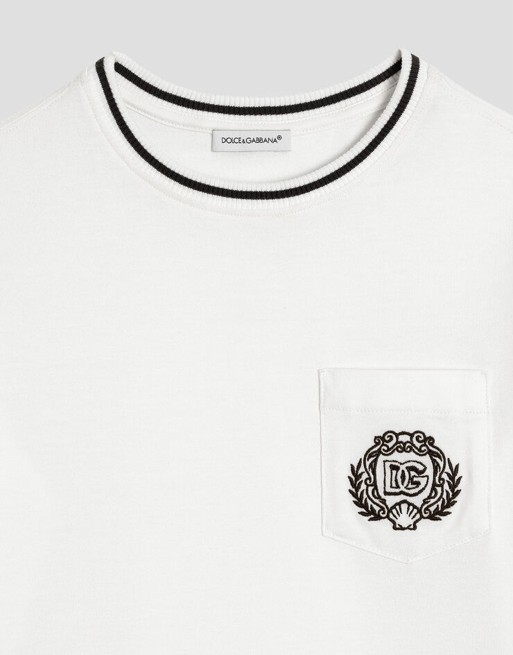 Dolce & Gabbana Jersey t-shirt with DG embroidery White L4JTIZG7PET