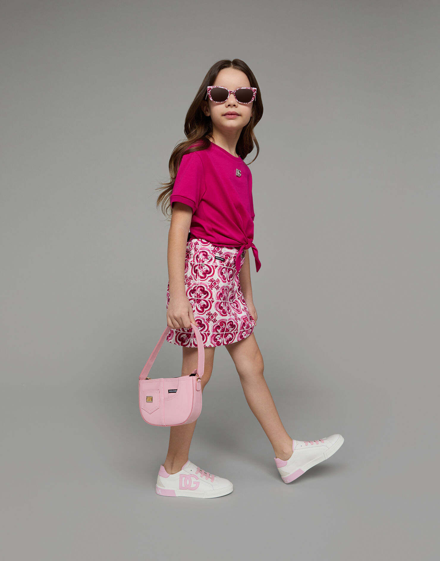 Portofino vintage calfskin sneakers in Pink for Men | Dolce&Gabbana® US