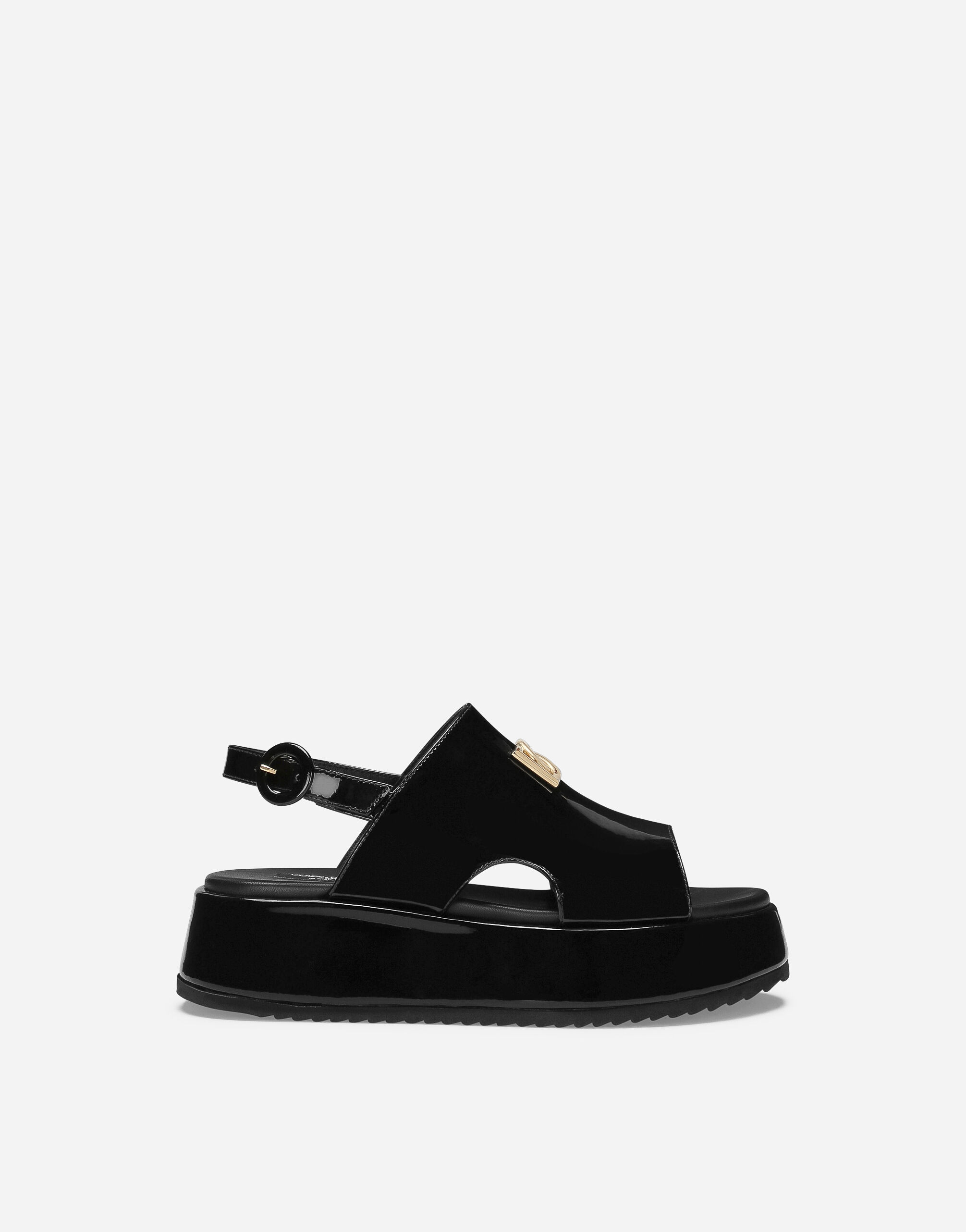 ブラックのガールズ サンダル エナメル | Dolce&Gabbana®