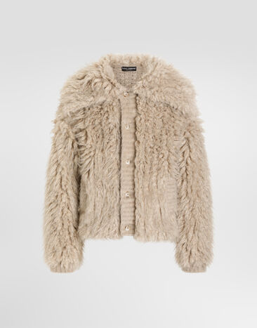 Dolce & Gabbana Fur-effect mohair cardigan Dolce & Gabbana Fur-effect mohair cardigan Beige GXVBVTJGMMS