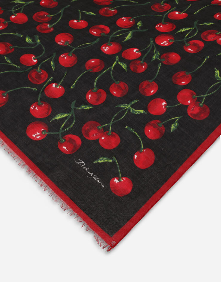 Dolce&Gabbana Cherry-print cashmere and modal scarf (135x200) Multicolor FS184AGDBI5