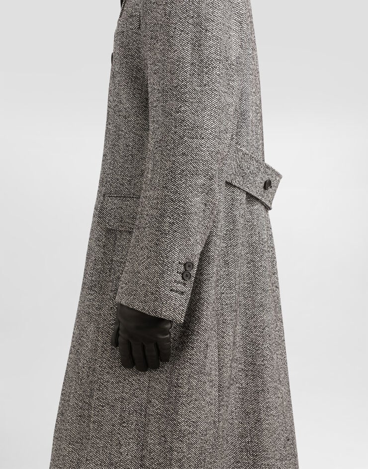 Dolce & Gabbana Double-breasted herringbone wool coat Dolce & Gabbana Double-breasted herringbone wool coat Multicolor G061ATFCZAT