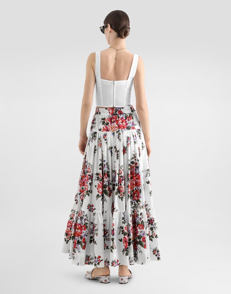 Dolce & Gabbana بوستيه كورسيه من الدانتيل والجاكار أبيض F7T19TGDCLQ