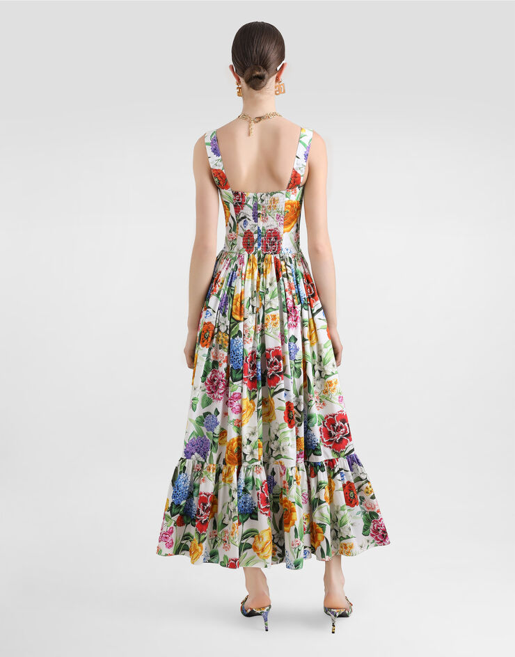 Dolce & Gabbana Vestido corsetero largo con estampado de flores Imprima F6AEITHS5S5