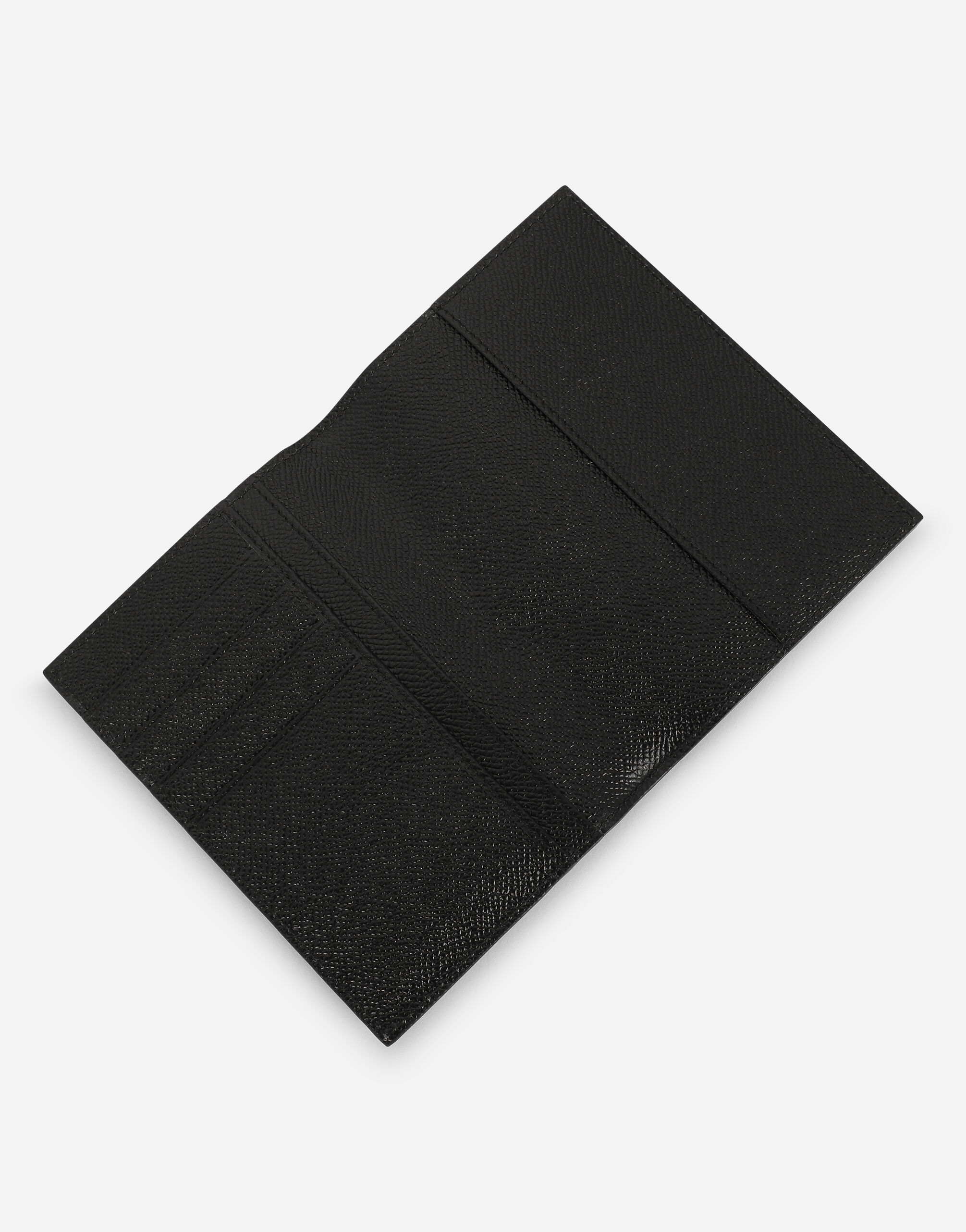 Calfskin passport holder with logo tag in Black for Men Dolce Gabbana US