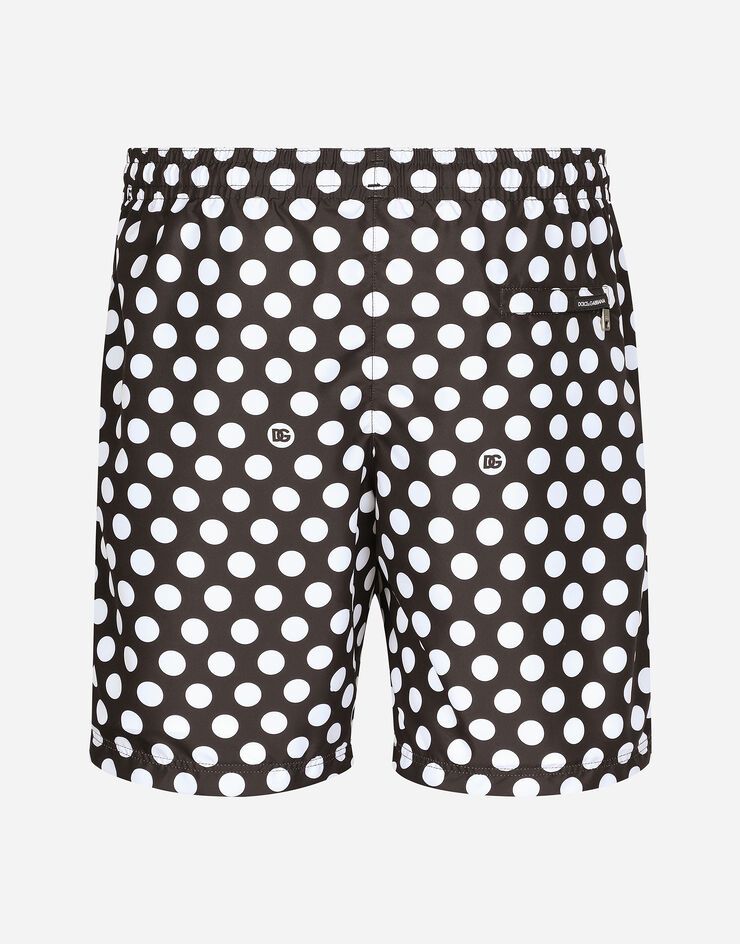 Dolce & Gabbana Mid-rise swim trunks with polka-dot print Print M4A13TISMHS