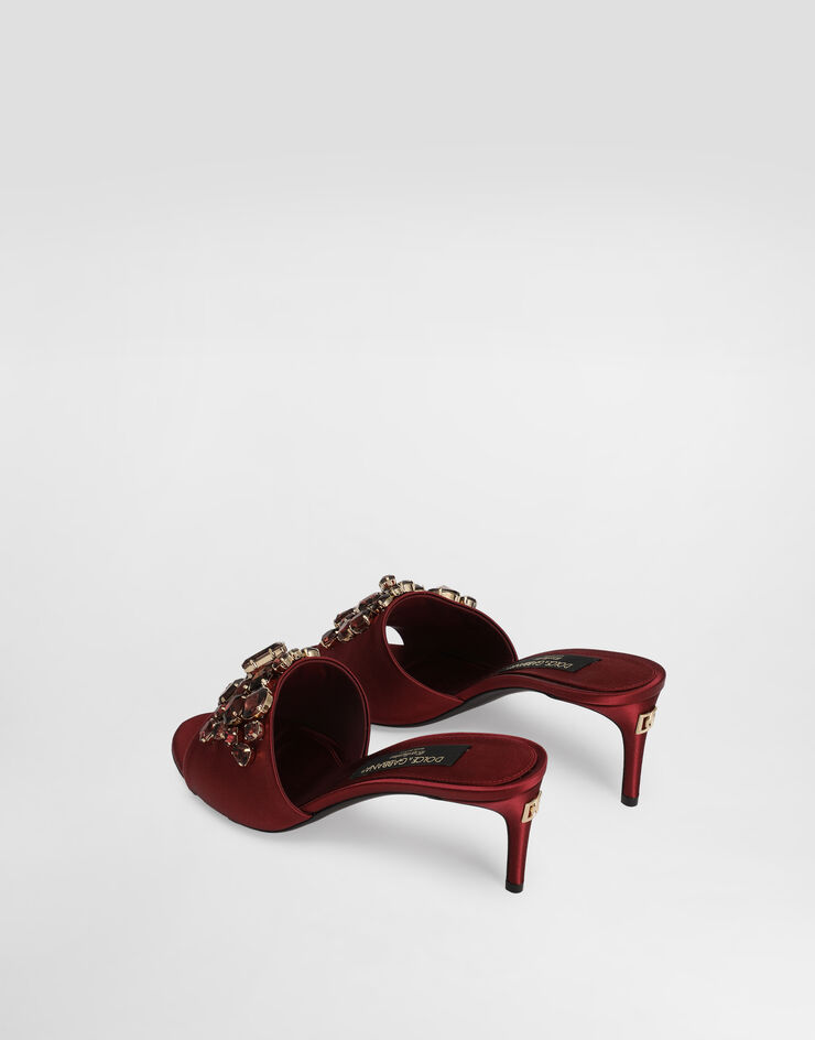 Dolce & Gabbana Satin mules with gemstone embellishment Red CR1825C9S46