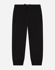 Dolce & Gabbana Jersey jogging pants with logo plate Black L41U49FUBBG