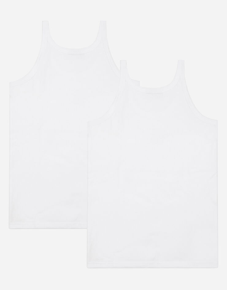 Dolce & Gabbana Short-sleeved jersey vest two-pack White L4J702G7OCU