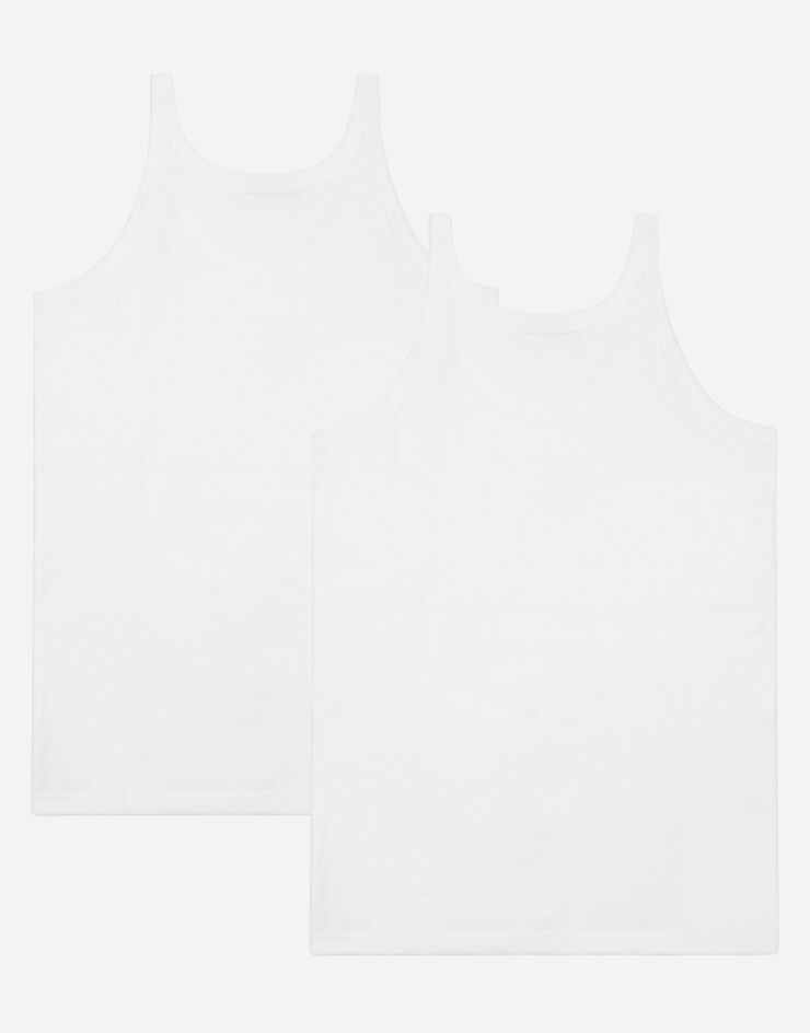 Dolce & Gabbana Lot de deux débardeurs à manches courtes en jersey Blanc L4J702G7OCU